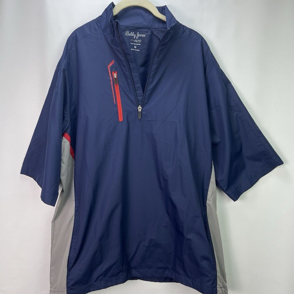 Bobby Jones X-H2O Golf Pullover Jacket Men’s Medium Navy Quarter Zip Waterproof